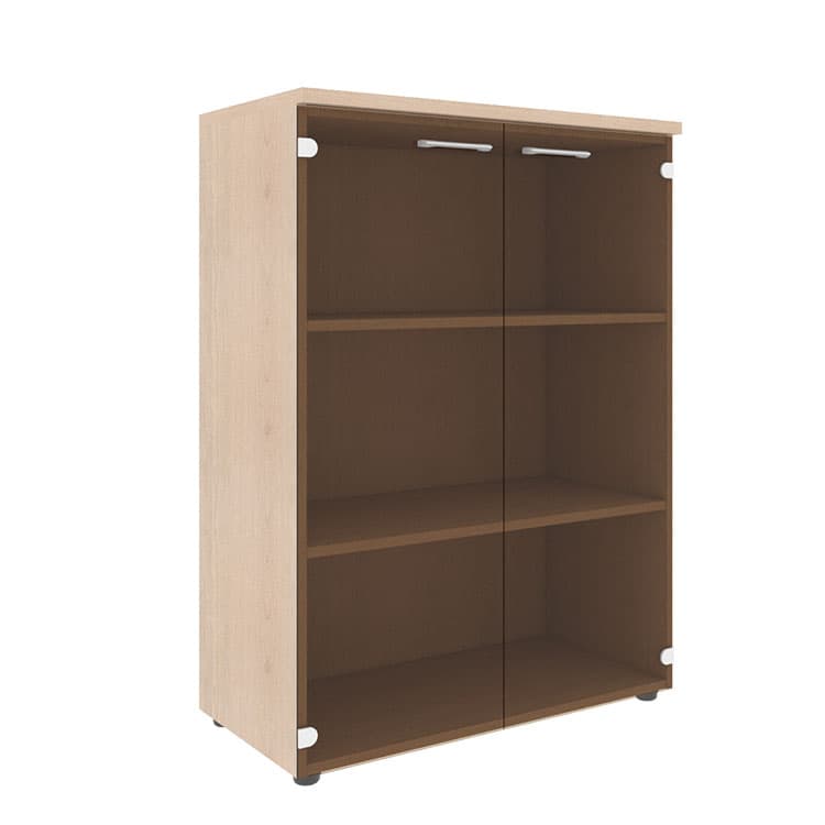 Шкаф со стеклянными дверьми и топом Skyland XMC 85.2 бук тиара 856х432х1190 XTEN