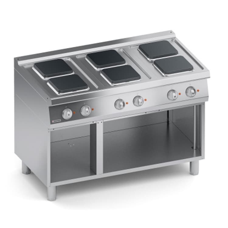 Плита VEROTERM VT7CUE15VVQ 6 конфорочная 700 серии с открытым шкафом