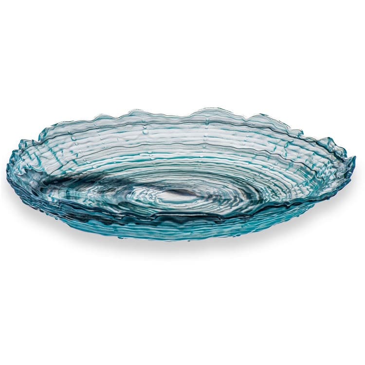 Блюдо ARDACAM Sea urchin ARD 5283.58 d 39,5 см h 7 см (стекло, цвет / декор бирюзовый с белым и черным)
