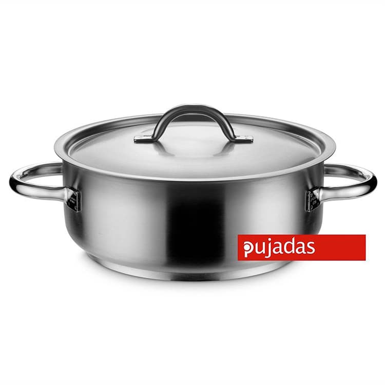 Кастрюля 10 л, 32х12,5 см низкая с крышкой нерж. 18/10, Pujadas, арт. 85100043