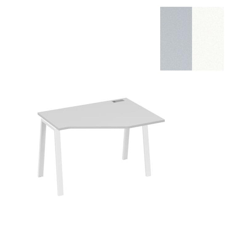 Стол эргономичный правый Юнитекс А4 "Техно" на металлокаркасе TRE А4 Б3 052 СЕ (120x90x75) серый/металлокаркас белый