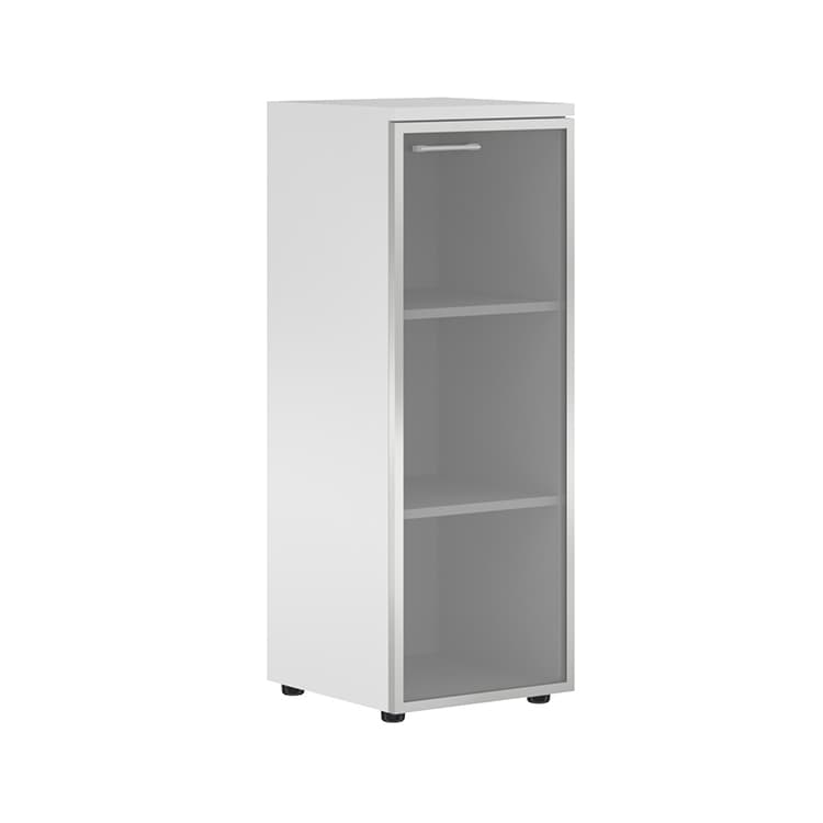 Шкаф колонка Skyland со стеклянной дверью в алюминиевой раме (R) и топом XMC 42.7(R) белый 432х432х1190 XTEN