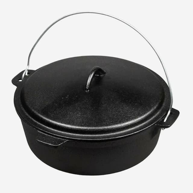 Казан 10 л с крышкой чугун с крышкой черный P.L. Proff Cuisine арт. 92001415