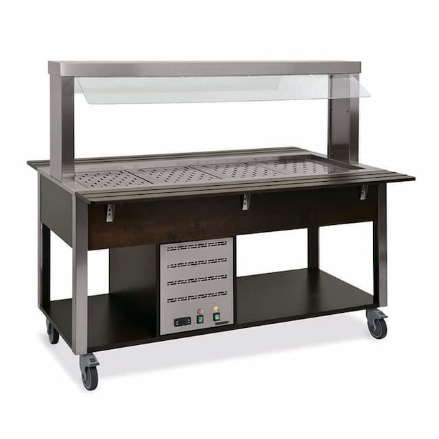 Стол Шведский тепловой (защитное стекло статичное) MetalCarrelli 6910.4-RAL (цвет по RAL)