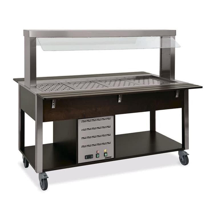 Стол Шведский тепловой (защитное стекло статичное) MetalCarrelli 6910.5-W (венге)