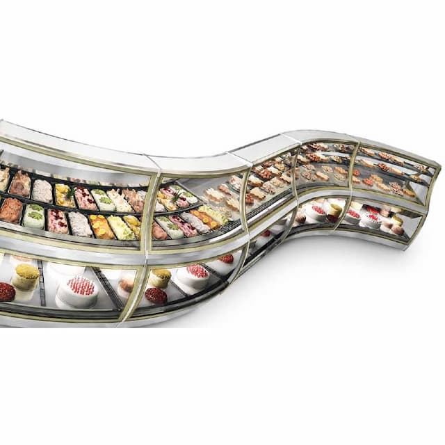 Витрина кондитерская угловая ISA PAGODA ARIA AI 30 1M RS EXC H117 без агрегата