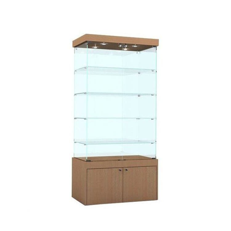 Витрина Cryspi LB V (L 900VN, 943x536x1971, остекленная с накопителем, ЛДСП)